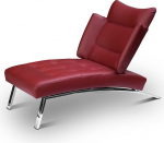 NEUERRAUM Bauhaus p&auml;evavoodi Chaise Longue lounge-sessel Relax Laying Diivan Diivan Ehtne nahk, stend Roostevabast terasest poleeritud. Illustratsioon nahast Burgundia (Burgundia)