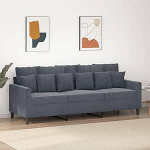 3-Sitzer-Sofa Wohnzimmer Diivan Sitzecke Wohnzimmer Diivan Diivan Sitzecke Dunkelgrau 180 cm Samt - 359314