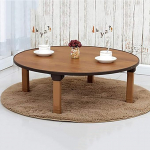 Runder faltbarer Tee-Couchtisch im japanischen Stil, niedriger Tisch zum Sitzen, Esstisch, Arbeitszimmer, Schreibtisch, kleiner Schreibtisch f&uuml;r Schlafzimmer, Erkerfenster, Teestube, 80 x 30 cm