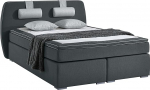 Atlantic Home Collection REX Box Spring voodi 140 x 200 cm koos topperi (H2 Hardness) ja kaelapadjaga Tumehall