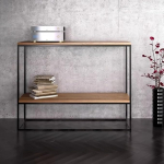 Modernne talumajapidamise metallist konsoollaud puidust laua, kitsas diivanitagune riiul, laud elutuppa, pikk diivanitagune laud, sissep&auml;&auml;sulaud, sissep&auml;&auml;sulaud, konsool, diivanilaud, metall,