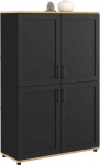 IDMarket Buffet Alto H. 125 cm Vito, 4 ust, must ja puit