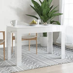 WEMYUFURN s&ouml;&ouml;gilaud High Gloss White 120 x 60 x 76 cm puidust materjalist s&ouml;&ouml;gilaud k&ouml;&ouml;gilaud s&ouml;&ouml;gituba s&ouml;&ouml;gilaud s&ouml;&ouml;gituppa ja k&ouml;&ouml;ki