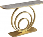 Stilvoller Grauer Eingangstisch - Konsole mit geometrischem Metallrahmen f&uuml;r Flur, Wohnzimmer, Foyer und Schlafzimmer (100 x 30 cm) - Modernes Design, platzsparende M&ouml;bel