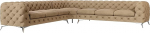 Maria Chesterfield nurgadiivan L-kujuline nurgadiivan Elutoa m&ouml;&ouml;bel Elumaastiku polsterdatud diivan kroomitud jalgadega 7-kohaline 323 x 323 x 75 cm beež