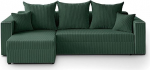 Hamlet L-kujuline lounge nurgadiivan n&ouml;&ouml;rkangast universaalne diivanvoodi koos magamisfunktsiooniga voodikastiga, v&auml;rv: roheline