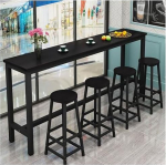 Moderner Konsolentisch mit rechteckiger Basis, Wandfl&auml;chen, seitlicher Flur, Eingangsbereich, moderner Bartisch aus Holz f&uuml;r Zuhause, Thekenh&ouml;he, Esszimmer, Langer Fr&uuml;hst&uuml;ckstisch, K&uuml;chenbar