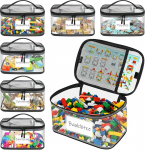 YHANEC Pack of 6 Toy Storage with Instructions Bag and Name Label, Waterproof Clear PVC Storage Toy with Zip for Lego Storage, Puzzles and Blocks, 30 x 20 x 14 cm (L)
