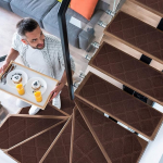 YISUN trepimatt, libisemisvastased 15 tk, trepimatt, isekleepuv, trepimatt, pruun ristk&uuml;likukujuline, v&auml;listingimustes kasutamiseks, laste, eakate ja lemmikloomade trepimatt, 20 x 65 cm.