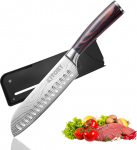 Kitory Santoku nuga Kokkade nuga Tera pikkus 17 cm, terav Santoku nuga k&ouml;&ouml;ginuga Ergonoomiline k&auml;epide koos kinkekarbi ja tera kaitsega