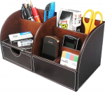 Itian 7 hoiukambrite multifunktsionaalne PU-nahast v&otilde;rkpinnaline laudade korrastamise korraldaja kollektsioon visiitkaardi pliiatsi mobiiltelefoni puldi hoidja lauaarvete korraldaja kontori t&ouml;&ouml;laua korraldaja komplekt kontori t&ouml;&ouml;laua pliiatsi hoidja  ...