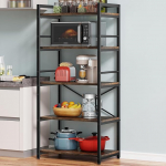 ZASTION Denkee Kitchen Baker's Rack with Storage, Industrial 5-Tier Microwave Oven Stand Shelf, Free Standing Kitchen Storage Shelf Rack (23.62 L x 15.75 W x 60.24 H, Rustic Brown)