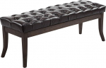CLP Bench RAMSES, faux leather covers, upholstered bench, four legged frame made wood, quilted padded brown, Width 150 cm