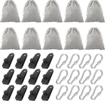 KUHAWL 10 kaalukoti pakett Gazebo kardinate jaoks v&auml;ljas, laudlinade kaalukomplekt 12 karabiiniga 12 klambrit, Gazebo kaalud laudlinade jaoks perekonna peo telkimiseks pulmadeks