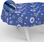 Oilcloth Tablecloth Washable Oilcloth Garden Tablecloth Outdoor Indoor Oval 180 x 140 cm Cut Edge Astrology