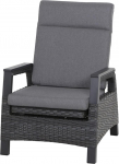 Siena Garden Solea Lounge Chair, Night Blue, Aluminium/Gardino Wicker, 84 x 71 x 98 cm, Includes Padding, Adjustable Backrest