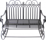 SK Style Metal Swing Bench Garden Classic Black