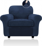 FestiCorp Sofa Cover, Velvet Couch Covers for Dogs, Stretch Sofa Covers, Thick Furniture Covers for Pets, Washable Chair Cover, Armchair, Navy