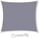 HEYOMART Markiis p&auml;ikesekaitse koos kinnitustrossidega, PES pol&uuml;ester, vetth&uuml;lgav, 3,6 x 3,6 m, ruudukujuline markiis 98% UV-kaitsega &otilde;ue, terrassile, aeda, terrassile, telkimiseks, hall