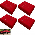 Odaima v&auml;ljas diivanil istmepadja kate, veekindel, 2/4-osaline diivanikate, diivanil istme kate koos t&otilde;mblukuga, diivanipadja kaitsekatted v&auml;ljas, aiam&ouml;&ouml;bel, terrass (punane, 60 x 55 x 10 cm, 4 tk)