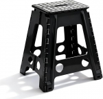 Kokkupandav astmetool, 45 cm k&otilde;rgus, kokkupandav ja kaasaskantav v&auml;ljaheide kandek&auml;epidemega, maksimaalne koormus 150 kg, tugev v&auml;ljaheide vannituppa, k&ouml;&ouml;ki, garderoobi, lastetuppa ja telkimiseks, mustas toonis.