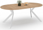 IDMarket - Pikendatav &uuml;mmargune s&ouml;&ouml;gilaud ALIX 4-10 inimesele Spider alus puidust ja valge 110-200 cm