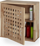 Relaxdays Walnut 2 Compartments Magnetic Closet Wall Cabinet Bathroom Kitchen Wall Cabinet 42 x 42 x 18 cm Natural