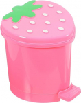 Maasika pr&uuml;gikasti hoidja: Mini pr&uuml;gikasti pr&uuml;gikasti pr&uuml;gikast kaanega Cartoon Fruit Table Rubish Bin Paper Containers Bucket for Home Office Pink
