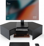 Fenge Monitorst&auml;nder, 2-stufiger Eckbildschirmst&auml;nder mit Aufbewahrung, Multifunktions-Desktop-St&auml;nder f&uuml;r Speicherung, f&uuml;r Laptop, PC, Drucker, Computer (Schwarz)