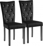 VidaXL Chaise de salle &agrave; manger 2 tk Velours Noir