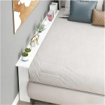 ERRULAN Riiul diivani taga, kaasaegne, &otilde;huke konsoollaud, puidust, voodi/sohva vahe t&auml;itja, kohvilaud koos tarvikutega, sissep&auml;&auml;suala/koridor kohvilaua taga (valge, 59,1 x 3,9 x 25,6 in/150