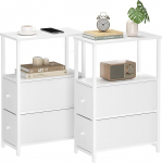 TUTOTAK V&auml;ike kitsas k&uuml;ljelaud, 2-st komplekt, k&uuml;ljelaud, &ouml;&ouml;kapp 2 riidest sahtliga, kohvilaud elutuppa, magamistuppa, &ouml;&ouml;kapp, valge TB01BW054