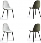 MOMMA HOME - S&ouml;&ouml;gitoolide komplekt 4 tk - Richmond mudel - v&auml;rv roheline - m&otilde;&otilde;tmed 45 x 53 x 87 cm - kunstnahast polsterdus - polsterdatud seljatugi ja iste - metallkonstruktsioon