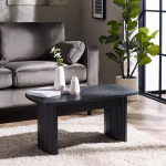 Julian Bowen Louis Compact Black Ribbed Coffee Table saarepuit 90 x 50 cm