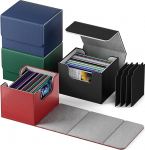 Mlikero Premium Trading Card Deck Box &uuml;hilduv MTG kaartidega, 4 Pack Horizontal Leather Card Deck Boxes for Over 100 TCG Cards, Magnetic Card Box Fits Magic Commander Yugioh Cards