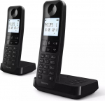 Philips juhtmeta telefon D2752B/12 - DECT - 2 k&auml;epidet - kodutelefon - lauatelefon - numbrituvastus - must