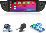 ANKEWAY autoraadio F/IAT 500 2007-2015 koos Android Car ja CarPlay Wireless, RDS autoraadio Android Stereo [2G + 32G] koos tagurduskaamera/Mikrofoni/Canbus Box/USB port/App Store (must)