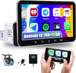 [2G + 32G] SIXTOP Android 13 Single DIN autoraadio navigatsioon 1DIN traadita Carplay Android autoga, 7-tolline puuteekraaniga 1 DIN raadio GPS-navigatsiooniga WiFi Bluetooth FM EQ Mirror Link SWC AHD