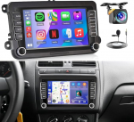 Hikity 1 + 32 GB Androidi autoraadio Sat Nav Double DIN juhtmevaba Carplay VW Golf 5 6 Passat B6 B7 B7 Polo Touran Seat Skoda 7-tolline raadio 2Din koos GPS WiFi Android Auto Bluetooth FM RDS MIC tagurdamine