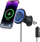 Baseus Magnetic Car Mount CW01 Air Vent Mount koos autolaadijaga USB-C 15W+25W (must)