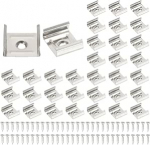 PATIKIL LED ribaklambrid, 50 roostevabast terasest paigaldusklambrite pakett Paigaldusklambrite klamber koos kruvidega 19 mm kuni 20 mm LED ribavalgustuse kaablile