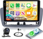 Rimoody 4G + 64G Android Autoradio Seat Ibiza 2012-2015 9-tolline In-Cell HD Wireless Carplay autoraadio koos Android auto navigatsiooniga GPS peeglilink FM/RDS/EQ Bluetooth WiFi roolijuhtimispuldiga