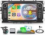 8 Core 6G + 128G Android Autoradio Ford Focus II mk2 Mondeo S-Max C-Max Galaxy 7-tolline autoraadio traadita Carplay Android auto navigatsioon GPS WiFi Mirror Link Bluetooth FM/RDS/DSP EQ/SWC tagumine osa