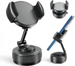 Vaakumauto mobiiltelefoni hoidja, tugevaim imemine ja stabiilne klambervarras, 360&deg; p&ouml;&ouml;ratav ja kokkupandav mobiiltelefoni hoidja, mobiiltelefoni hoidja autole, mis on kinnitatud klaasile/laualauale/peeglile, &uuml;hilduv