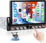 CAMECHO 7-tolline HD puuteekraaniga autoraadio Mirrorlink, Bluetooth ja f&uuml;&uuml;silised nupud, &uuml;hildub originaalsete raadios&uuml;steemidega, sealhulgas roolijuhtimispuldi ja tagurduskaamera &uuml;hendusega, koos