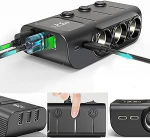 Autolaadija Sigaretis&uuml;&uuml;taja pistikupesa Splitter 120 W Sigaretis&uuml;&uuml;taja adapter 3 USB pordiga Eraldi l&uuml;liti Pinge n&auml;idik PD kiirlaadimine telefoni tahvelarvutite jaoks Dash Cam