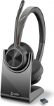 Poly Voyager 4320 juhtmeta UC-kuuldeaparaat ja laadimisjaam - stereok&otilde;rvaklapid m&uuml;ravastase mikrofonivarrega, &uuml;hendamine arvutiga/Maciga/mobiiliga Bluetoothi kaudu, &uuml;hilduv: Teams (sertifitseeritud), Zoom