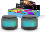 Garza - Pack 2 Kaasaskantav traadita Bluetooth 5.1/Micro SD k&otilde;lar 15 mitmev&auml;rvilise LED-valgustusrežiimiga, 360&deg; heli ja k&auml;ed-vabad telefonik&otilde;ne funktsiooniga