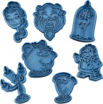 Cuticuter Bella Y Bestia k&uuml;psisevormide komplekt, plastist, sinine, 16 x 14 x 1,5 cm, 7 tk.