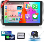 8 Core 4+64G: Hodozzy Carplay autoraadio Peugeot 208/2008 2012-2018, 10-tolline puuteekraaniga Android autoraadio koos Android Car/WiFi/GPS/RDS/FM/Bluetooth/DSP-ga